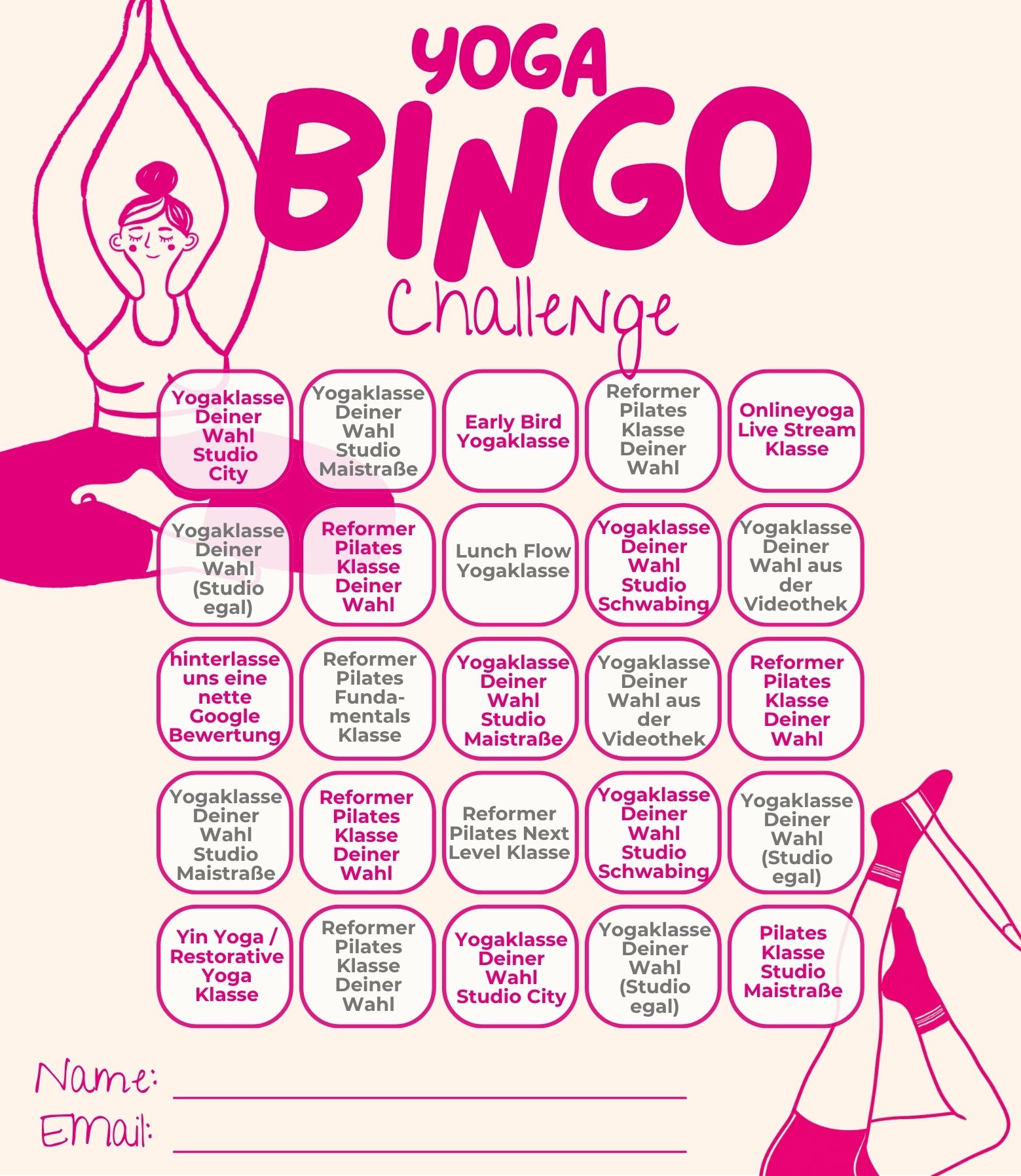 Yoga Bingo Challenge
